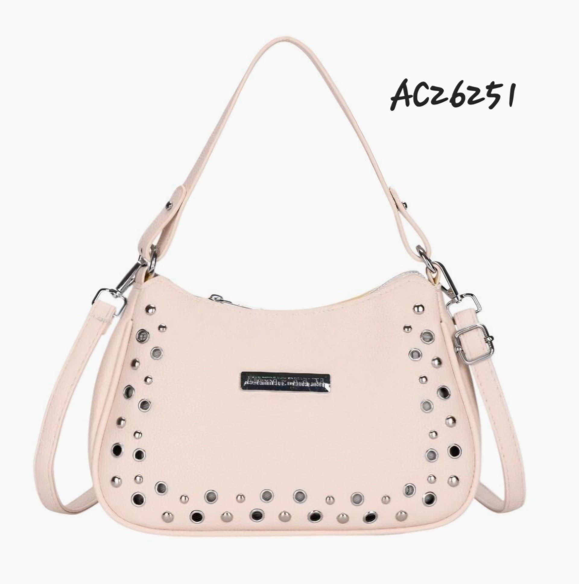 Cartera Agárrate Catalina Con Tachas Doble Correa