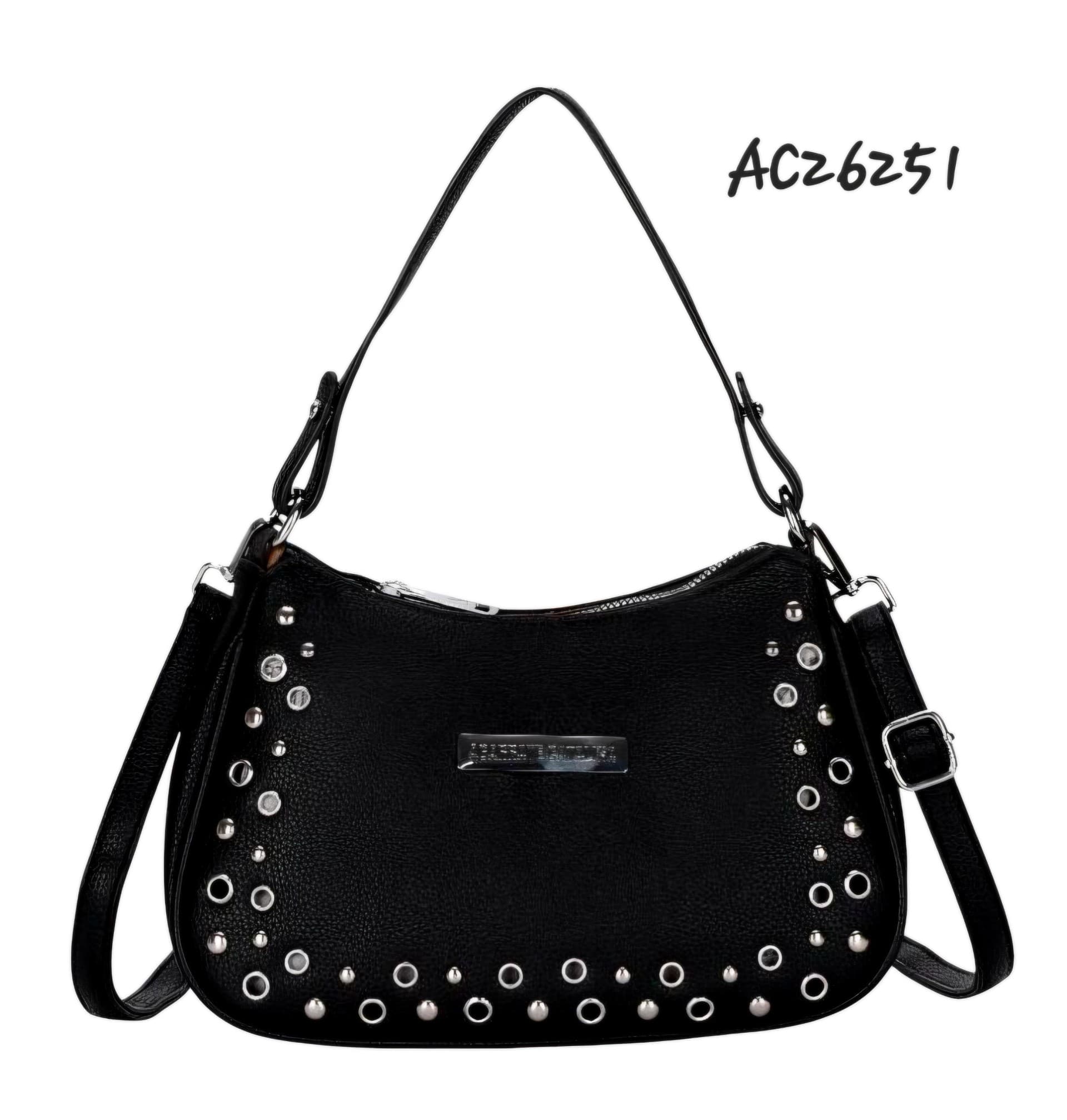 Cartera Agárrate Catalina Con Tachas Doble Correa